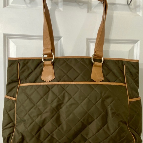 POUT Designer Baby Diaper Bag Quilted Large Brown - Picture 7 of 16